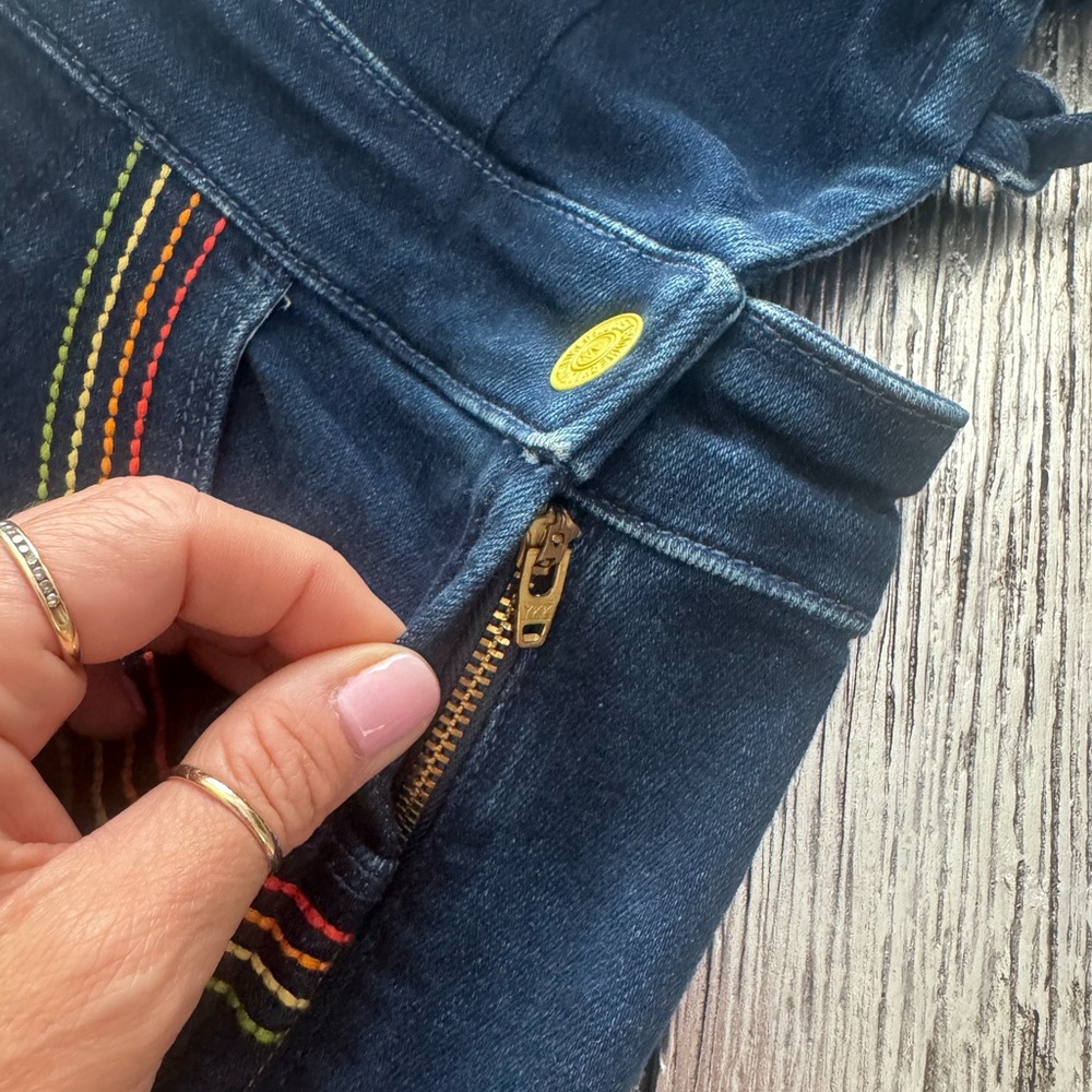 (NWT) *SOLD OUT EVERYWHERE* MOTHER DENIM TIE BACK HUSTLER OVERALLS 🌈 - Picture 12 of 13